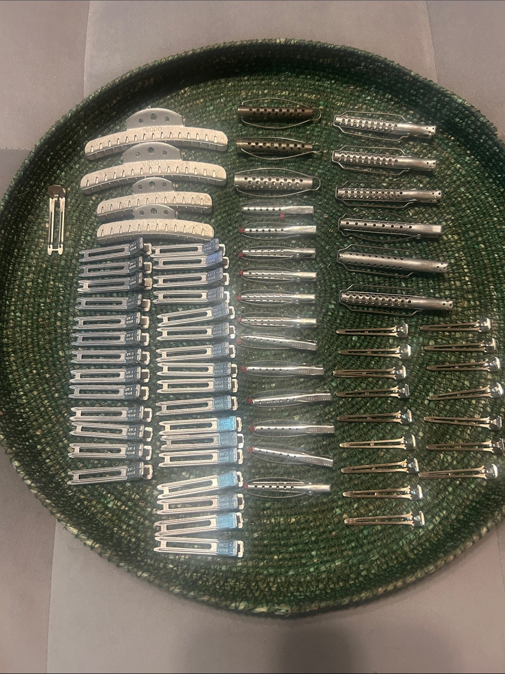 Vintage Lot 72  Goody Metal Hair Clips/Rollers - 1950s Mid-Century Modern Silver